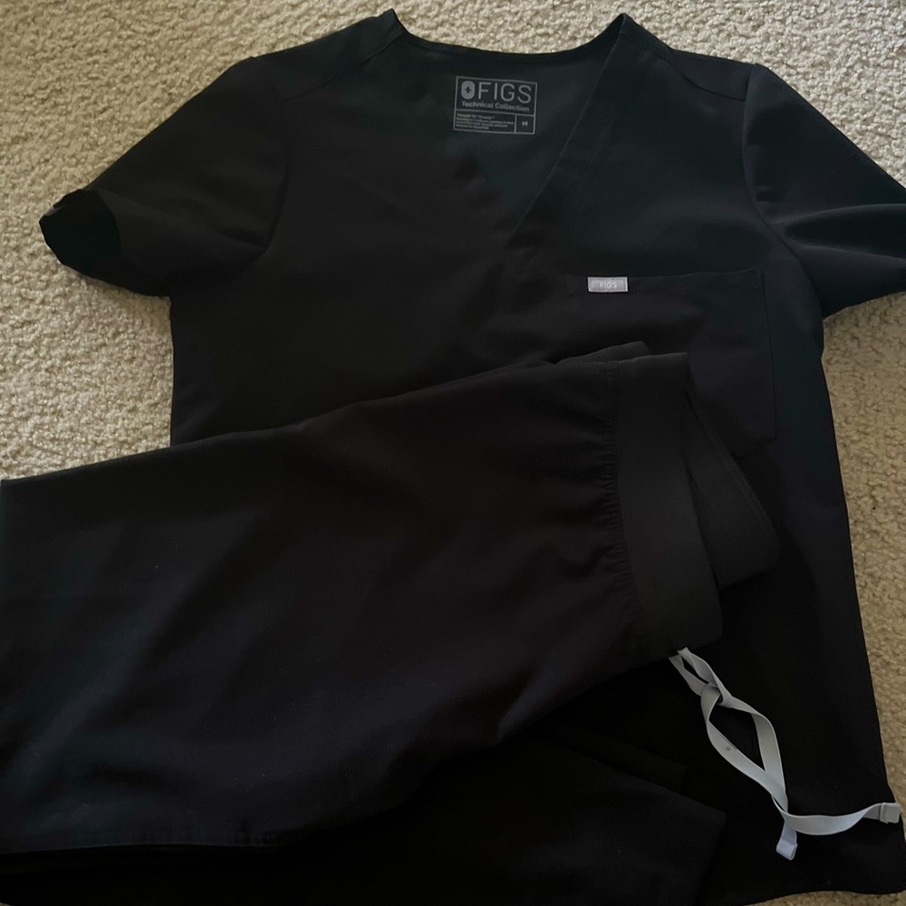 Figs Scrub Set Black Size M